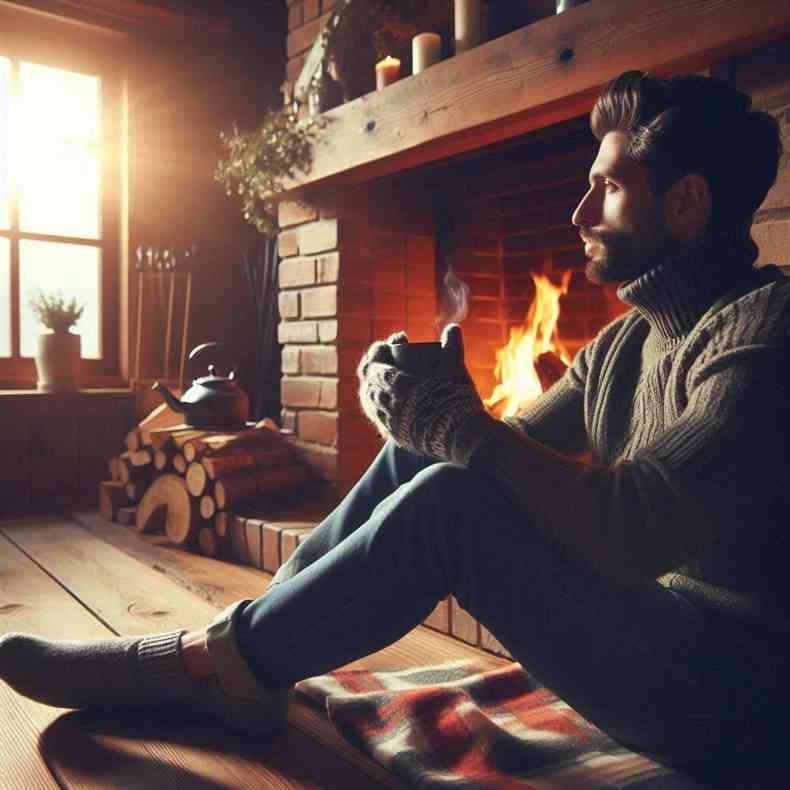 Family enjoying their fireplace