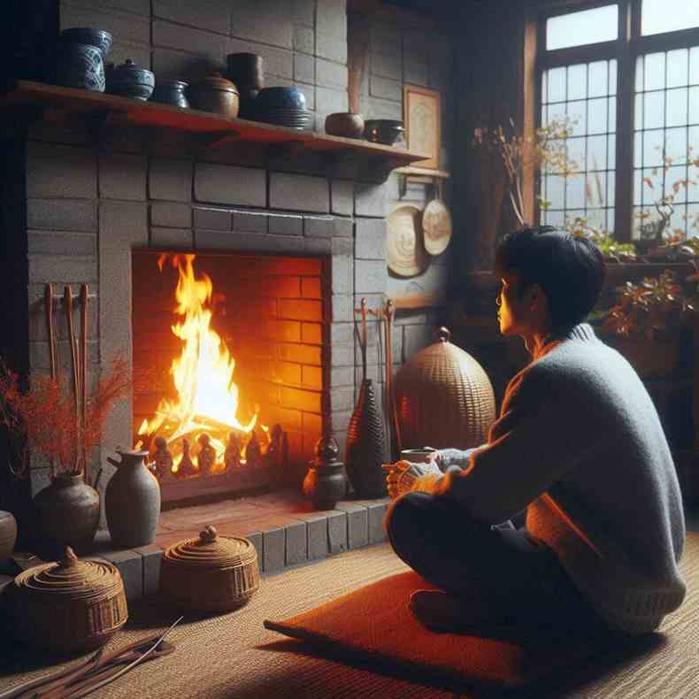 Family enjoying their fireplace