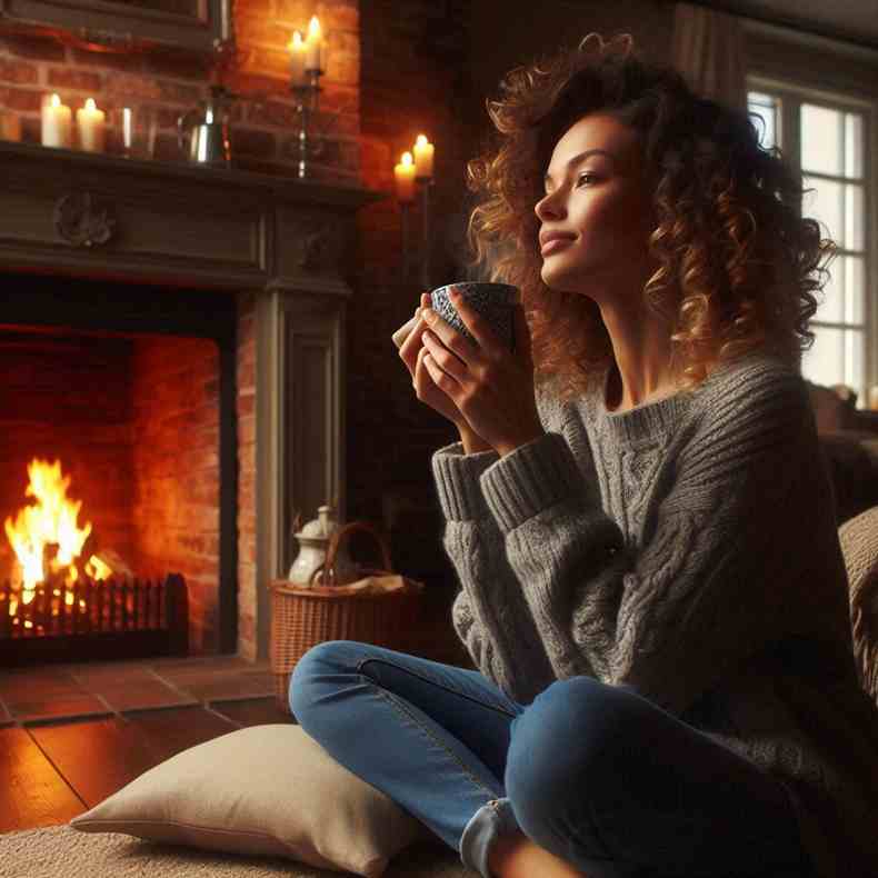 Family enjoying their fireplace