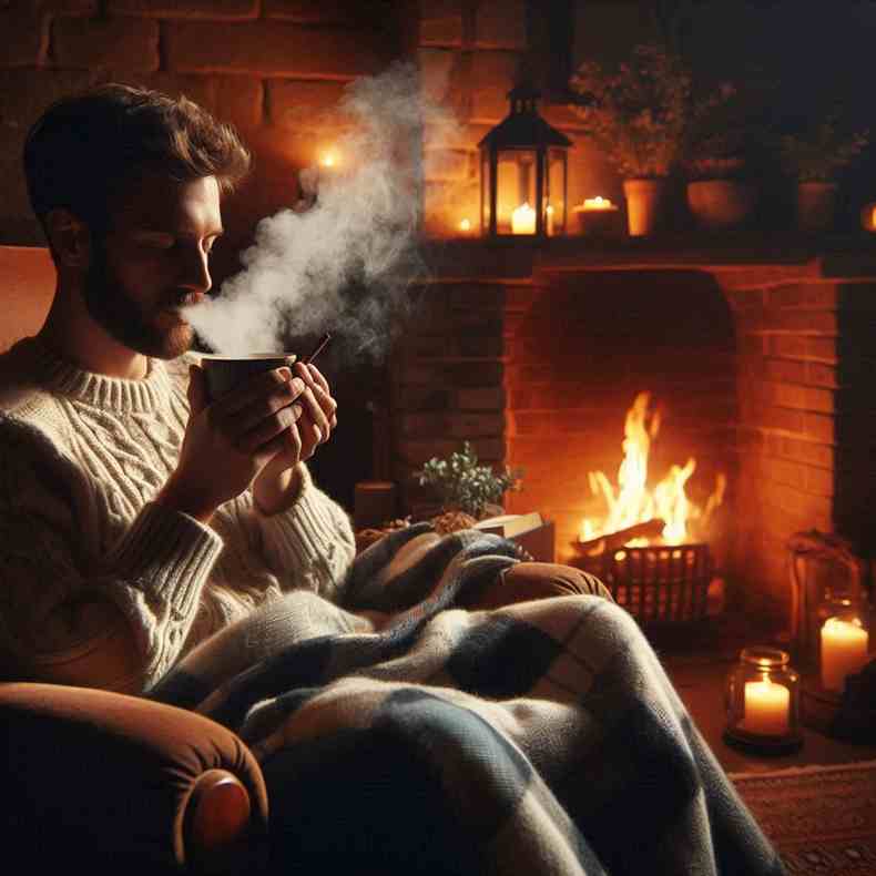 Family enjoying their fireplace