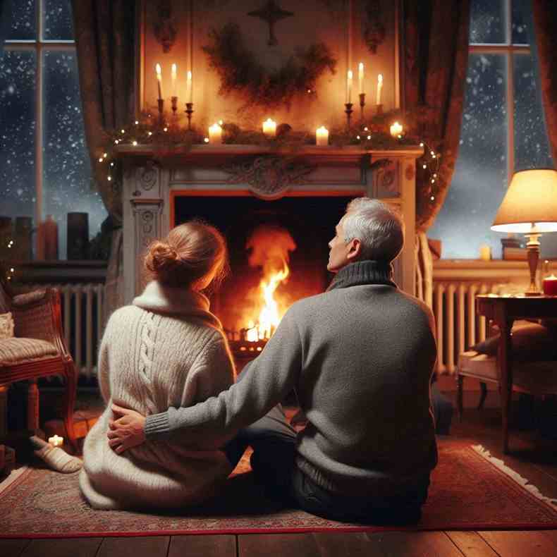Family enjoying their fireplace