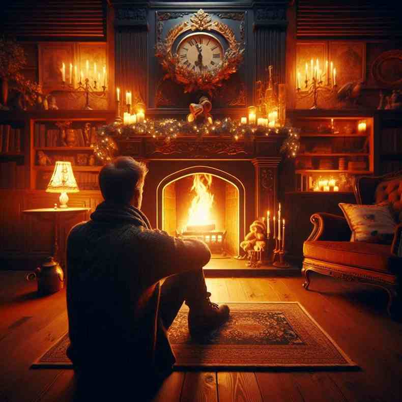 Family enjoying their fireplace