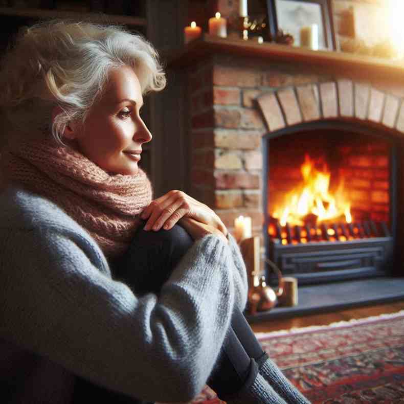 Family enjoying their fireplace