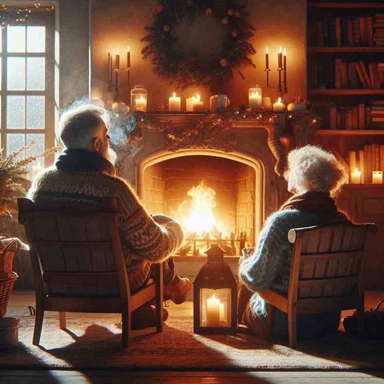 Family enjoying their fireplace