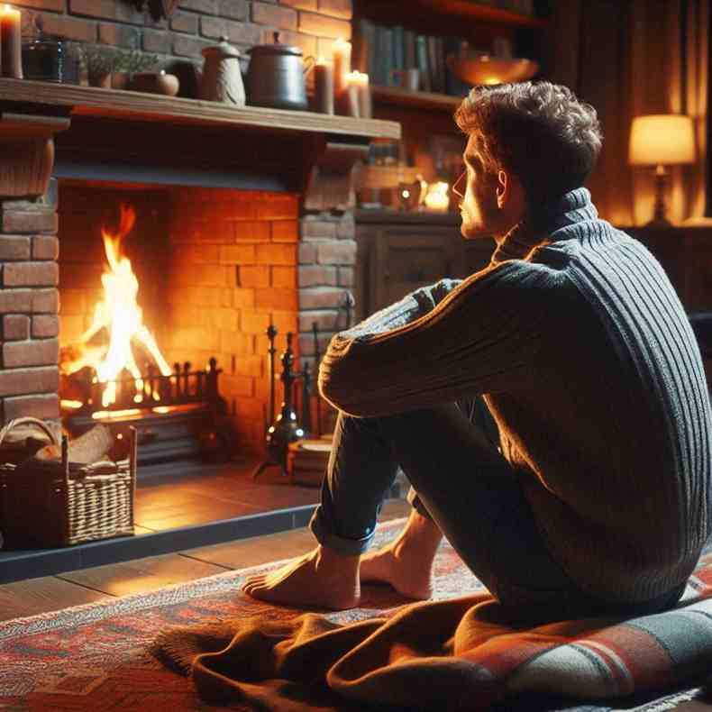 Family enjoying their fireplace