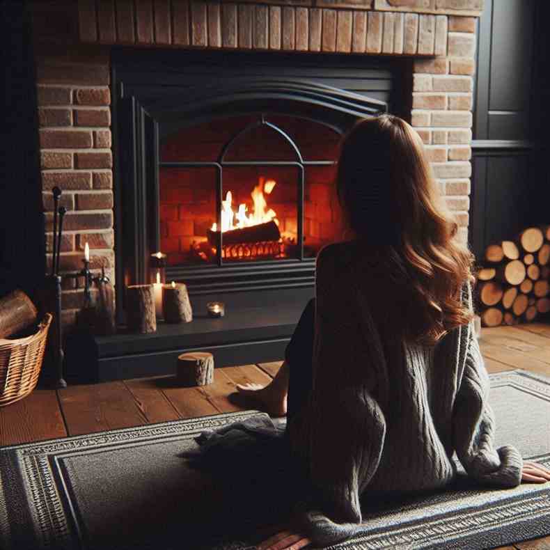 Family enjoying their fireplace
