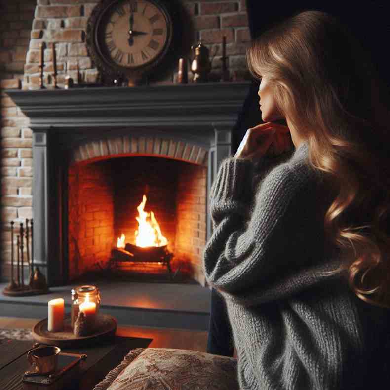 Family enjoying their fireplace