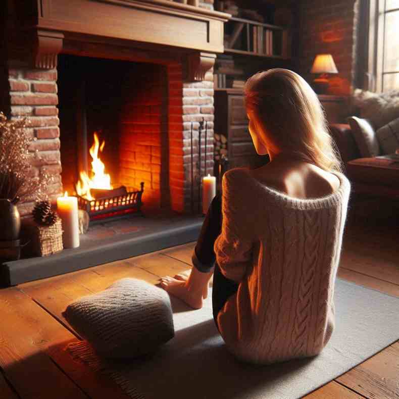 Family enjoying their fireplace