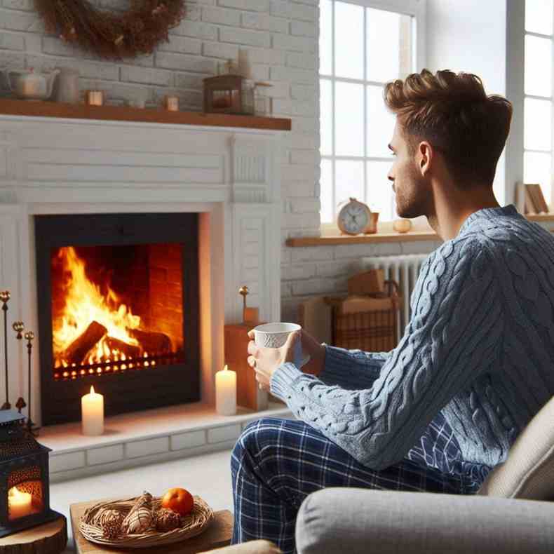 Family enjoying their fireplace